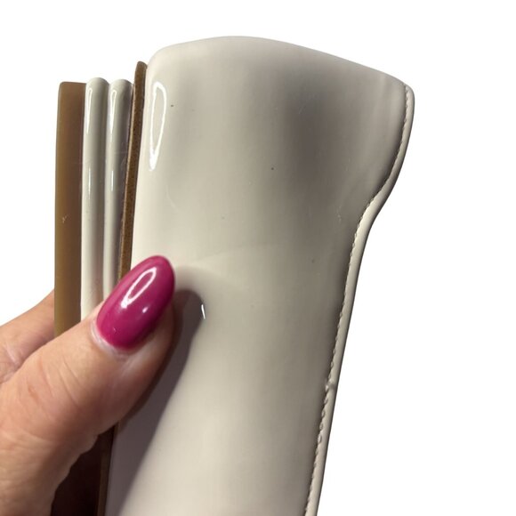 Franco Sarto Cream Patent Leather Buckle Flats With Square Toe & Low Heel Womens - Picture 10 of 10